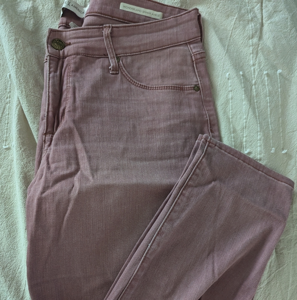 Vintage Americana Rose Blush Skinny Ankle jeans